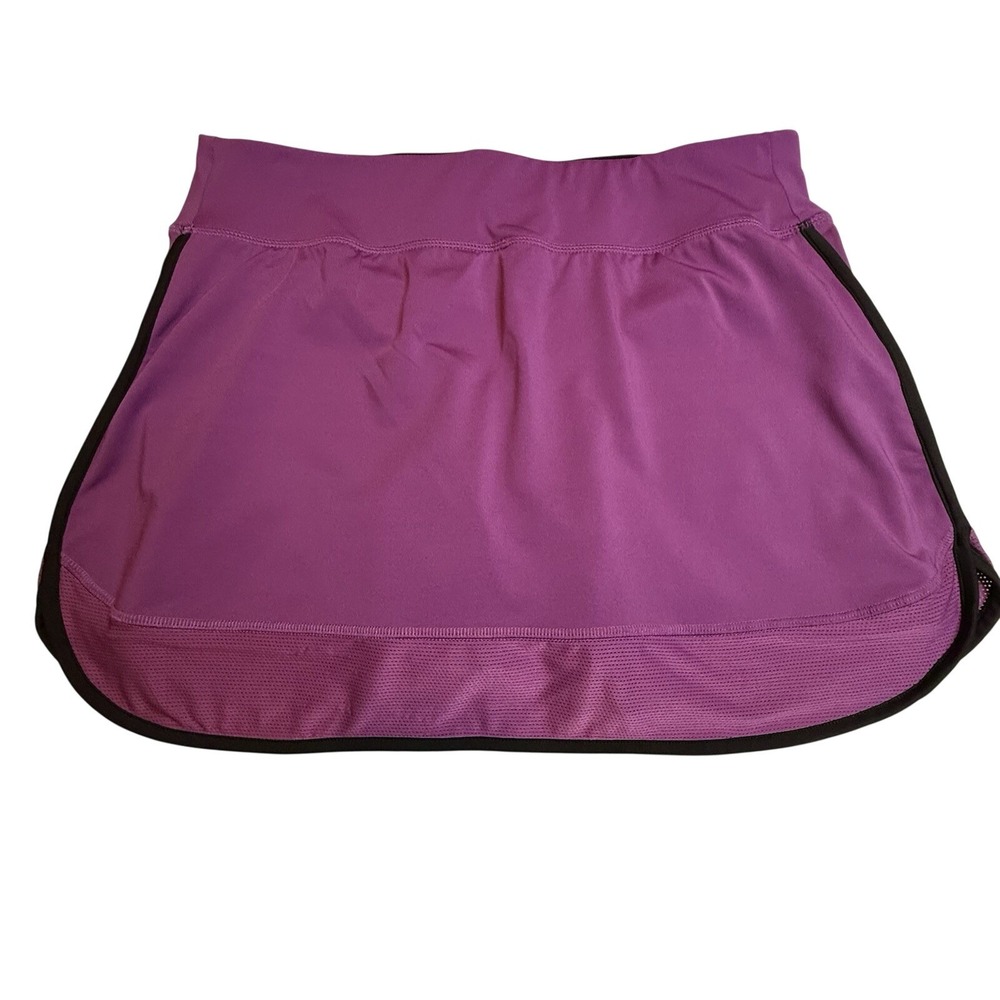 ✨Athleta Run With It High Rise Skirt Skort Fitted Shorts Sz L Purple Key Pocket